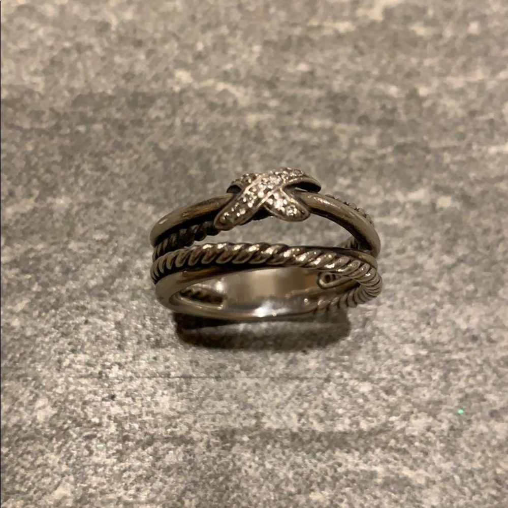 David Yurman X Crossover Ring with Diamonds